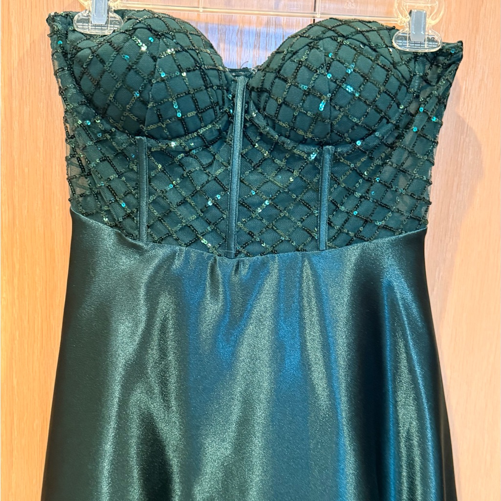 Lulu's Dark Green Sequin Dress